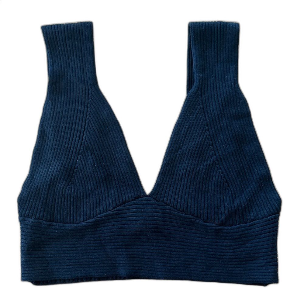 NWT* House of Harlow 1960 Women's Rib Knit Bralette Black Top - Women's Large